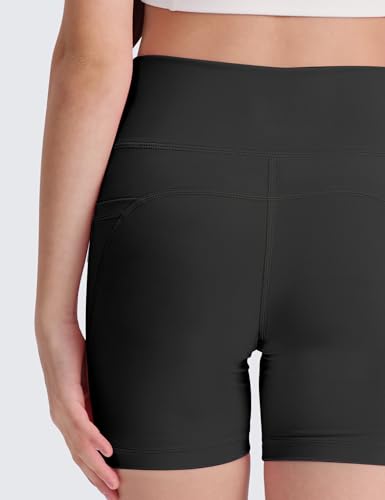 3 Pack Girls 4'' Biker Shorts with Pockets, High Waisted Athletic Running Yoga Shorts for Kids Teen3