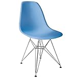 Silla de diseño multiusos. Pack 4 SILLAS DISEÑO, cromada, Polipropileno en Blanco, Amarillo, Azul, Turquesa o Rojo (Amarillo)