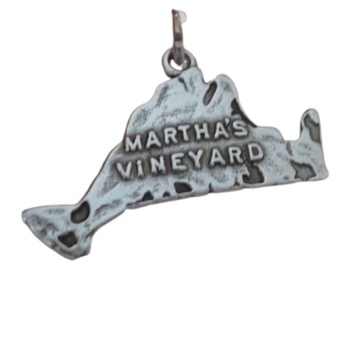 A-StoreSterling Silver 24x13mm Map of Marthas Vineyard Shape Massachusetts State Charm Jewelry Making For You