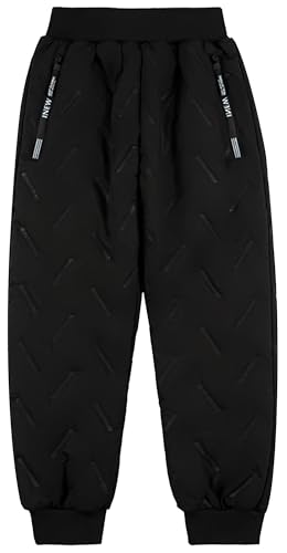 Happy Cherry Kids Winter Snow Pant with Lined Fleece Waterproof Puffer Down Pants Zip Pocket Warm Trousers