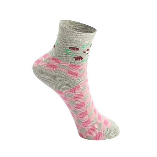 Image of Kids Girls Socks | Soft Cotton, Comfortable, Multicolor Printed Socks for Girls - Pack of 5 Pairs