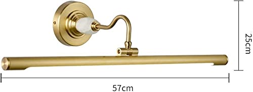 Aplique de mármol WQHPLMD lámpara de pared para baño con foco de cobre ajustable 4