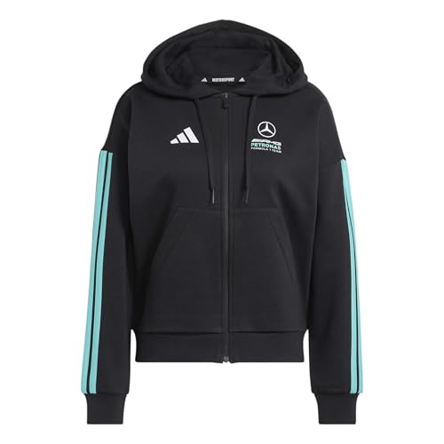 adidas Damen Mercedes - AMG Petronas Formula 1 Team DNA Full Zip Hoody, Black/Semi Mint Rush, L