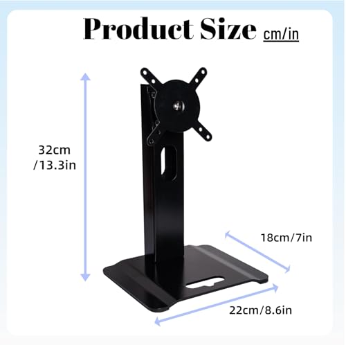 Image of Swivel and Tilt Metal Stand for Echo Show 15 (Gen 1, Gen 2) and Show 21 Adjustable (-58 /+58) with 360 Rotatable Wall Mounting Holder for Monitor Full Motion 13 inch-27 inch, Black