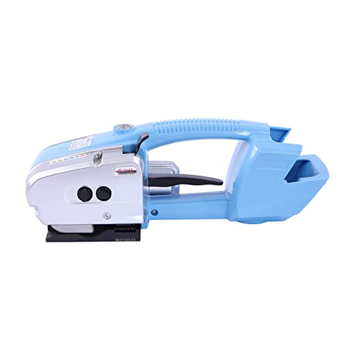 Electric Strapping Machine for 1/2-5/8 inch PP PET Straps with 3000mah Battery Powered Automatic Strapping Cutting Tool for Box Pallet, Blue