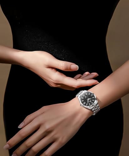 Image of OLEVS Womens Automatic Watch Diamond Luxury Date Ladies Dress Classic Self Winding Wrist Watches
