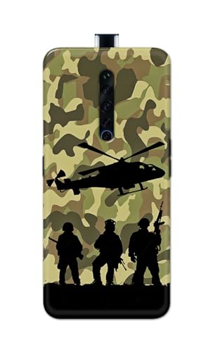 Image of Printed Hard Back Cover Case for Oppo Reno2 Z | Oppo Reno2 F Back Cover (Army) -1111