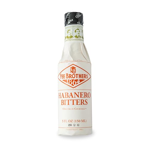 Fee Brothers Habanero Cocktail Bitters - Aromatic Cocktail Mixer & Concentrated Flavoring, Gluten Free, Vegan-Friendly, 5 fl oz