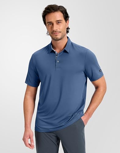 Image of Obla Mens Golf Shirt Short Sleeve Dry Fit Moisture Wicking Performance Athletic Casual Work Collared Polo Shirts for Men