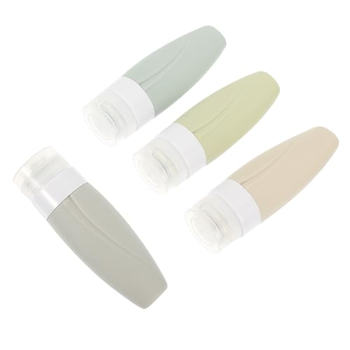 JEWEDECO 4個 硅?製軽量トラベルリキッドボトル 小型携帯用詰め替え容器 旅行用化粧品収納 シャンプー ローション対応