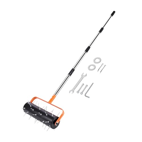 エアレーター芝生工具 | 手動回転式芝刈りツール | ガーデンローリングエアレーター | 芝生ならびにフィールドならびにガーデンならびにヤードならびに土壌ならびにアウトドアならびにランドスケーピングならびに公園用