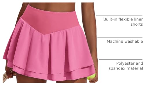 Image of PINSPARK Womens Tennis Skirt Pleated High Waisted Golf Skort with 3 Pockets