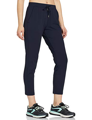 Image of Enamor Mid Rise 7 /8th Length Drawstring Closure Travel Pants for Women - Relaxed Fit, Quick Dry, Antimicrobial - E068