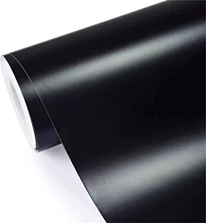 Image of Elton Black Matte Adhesive Decorative Vinyl Shelf Liner Decorative Self Adhesive Vinyl Sheet for Table top,Furniture, Almirah and Other DIY, Renovation Projects 24 X 144 Inches