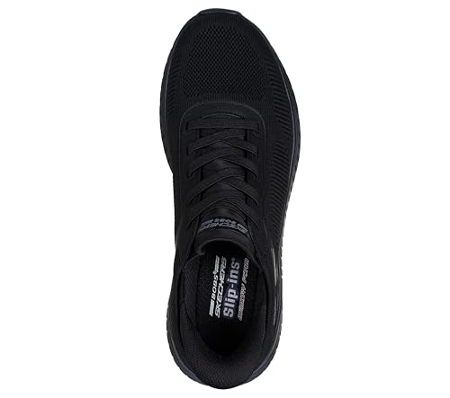 Image of Skechers Men's Bobs Squad Chaos Solid Step Sneaker | Casual Shoe, Vegan, Hands Free Slip-Ins, Heel Pillow, Memory Foam, Machine Washable, No Tie Fit, Engineered Knit, Bungee Lace