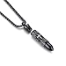 MONIYA Stainless Steel Bullet Pendant Urn Ashes Necklace Cross Lords Prayer in English, 21.6" Box Chain