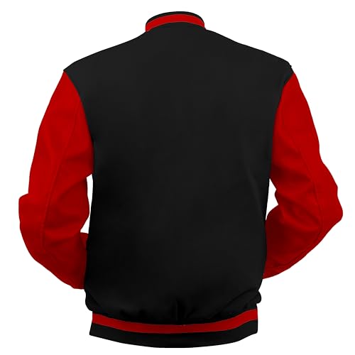 Image of Baseball Wool Letterman Varsity Faux Leather Sleeve For Men | Wool Varsity Bomber Jacket