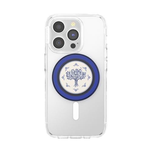 Image of PopSockets Phone Grip for MagSafe, Magnetic Holder, Phone Stand, Blue - Olive Tree Tile