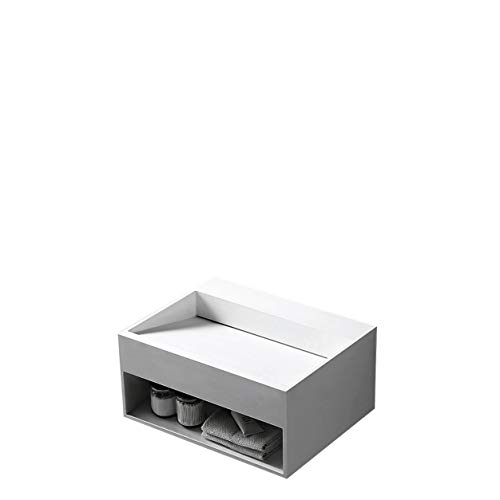 Bernstein Wandwaschbecken TWG71, Hänge-Waschbecken 60 x 46 x 28cm, aus Mineralguss Solid Stone,...