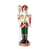 Bdor 30-Inch Nutcracker Soldier with Rotating Snow Globe – Limited Edition Handcrafted Christmas Decoration for Home, Office, Holiday Display