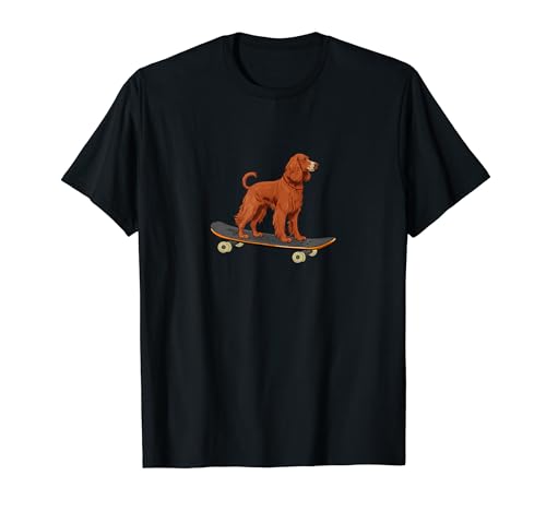 Funny Irish Setter Skateboard Pattinaggio Cane Pattinaggio Pet Skate Maglietta