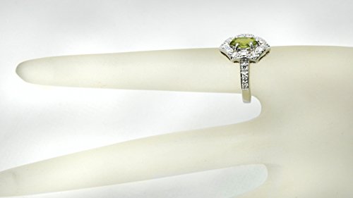 Rb Gems Sterling Silver 925 Ring Genuine Gemstone Marquise Shape 0.70 Carat With Rhodium-Plated Finish (8, Peridot) #TOP1
