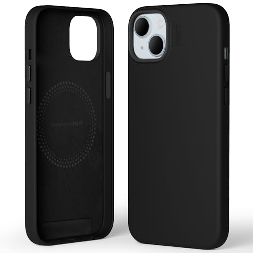 MOFT Magnetic Case for iPhone 15 Plus Compatible with MagSafe, MOVAS Vegan Leather Case Cover, Touch Sensation