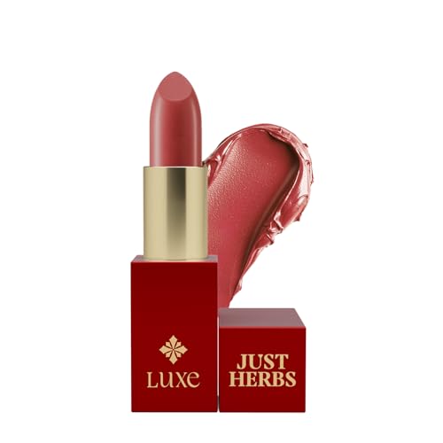 Image of Just Herbs Luxe Satin Melt High Shine Lipstick | Luxury Makeup | Ayurvedic Formula | Long Lasting Shine | Ayurvedic Lipstick - 4 gm (10 COCOA MIRAGE)
