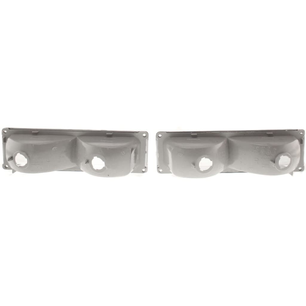 For Chevy/GMC C/K 2010 Truck 1994-2002 Parking Signal Light Diamond Design Black Bezel Pair Driver and Passenger Side GM2522113