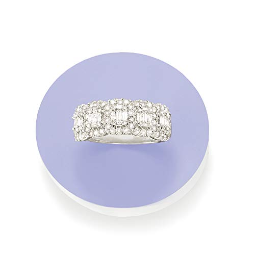 Ross-Simons 1.00 Ct. T.w. Round And Baguette Diamond Ring In Sterling Silver. Size 9 #TOP3