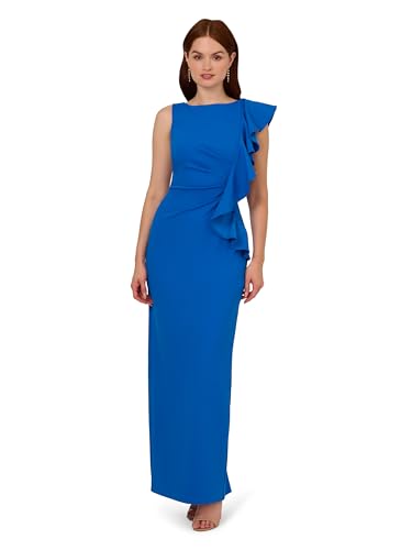 Adrianna Papell Women's Knit Crepe Ruffle Gown