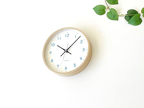 KATOMOKU plywood clock 22 ライトブルー km-121LBRC 掛け時計 連続秒針 直径25.2cm (電波時計) の商品画像 6