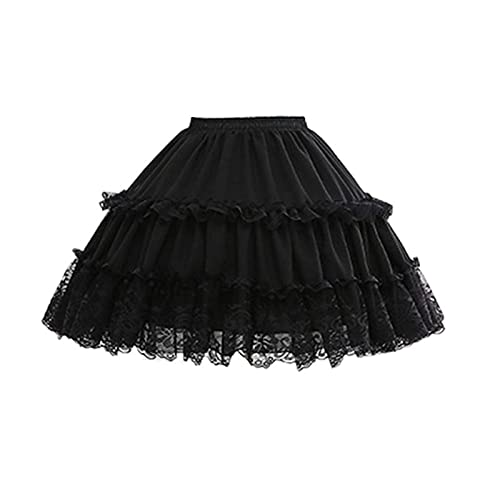 Girls Children Lolita Cosplay Short Petticoat Ruffles Floral Lace 2 Hoop Flower Girl Underskirt Slips2