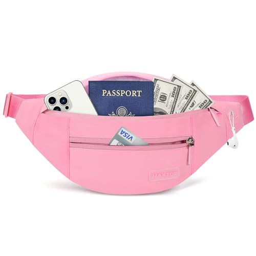 Image of MAXTOP Large Fanny Pack Waist Purses for Women Trendy Cross body Bags with Adjustable Strap Passport Holder Bag for Theme Park Shopping Traveling Running (Hot Pink)