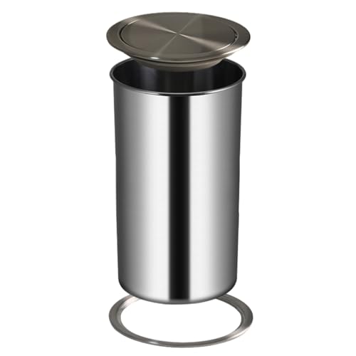Contenedor de basura con tapa abatible, acero inoxidable 9/12 L