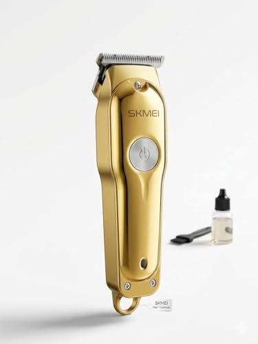 Image of SKMEI SK1020 Professional Hair Clipper For Men and Women | Corded Hair Trimmer with Quiet Operation and Dteachable Heads | Hair Styling Trimmer with LED Power Indicator (Gold)