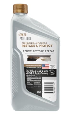 Image of Valvoline Restore & Protect Full Synthetic 0W-20 Motor Oil 1 Quart