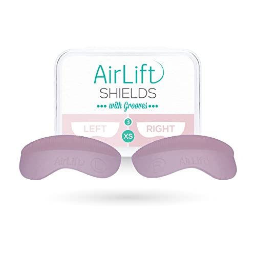 AirLift Original Silicone Lash Lift Shields Size XS3 Extra Small Reusable with Grooves, Turquoise