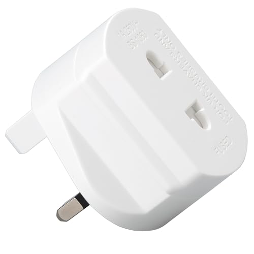 Toothbrush Adaptor Plug UK Charger Adapter Shaver Socket 2 Pin to 3 Pin Electric for Razor Plugs Bathroom Two to Three Prong Charging Tooth Brush Plugs Adapters Electrical Shaving (White)