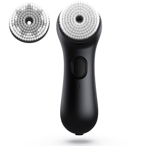 NågraCoola Face Scrubber Exfoliator, Rotating Facial Cleansing Brush for Men & Women, Rechargeable Waterproof, Electric Spin Face Scrub Brush with 2 Heads for Gentle Exfoliating & Deep Cleansing