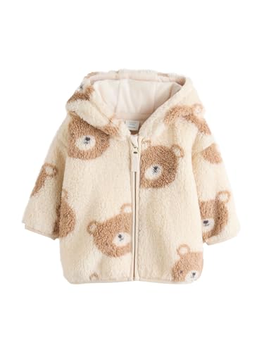 NEXT Bebés niño Chaqueta de forro polar con cremallera Natural Bear Face 9 Meses-12 Meses