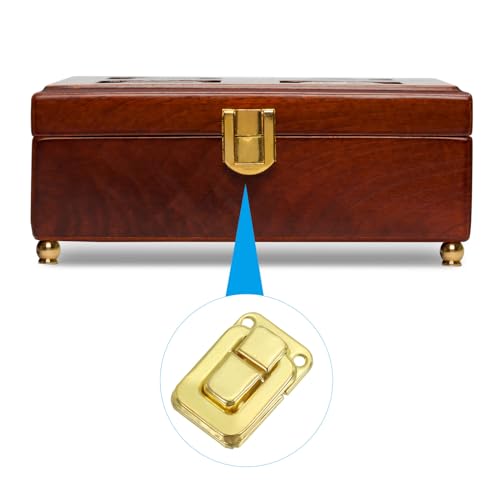 Image of PATIKIL Toggle Catch Lock 1.6 inch x 1.1 inch, 18 Pack Metal Buckle Hasp Lock Latch Clasp for Jewelry Box Wooden Case Decoration, Gold