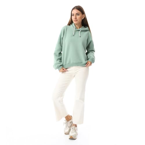 Andora Long Sleeves Fleece Hoodie - Mint Green-L