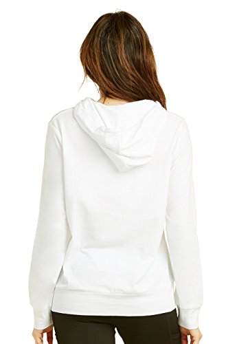 Sofra Women's Thin Cotton Pullover Hoodie Sweater (L, White) #TOP1