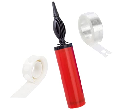 Flyloons Air Balloon Pump with Glue Dot and Balloon Arch Strip for Foil Balloons and Inflatable Toys Party Accessory (Pump, Glue Dots, Balloon Arch St