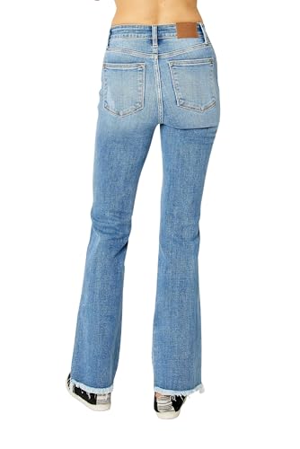 Judy Blue Women's High Waist Frayed Hem Bootcut Jeans3