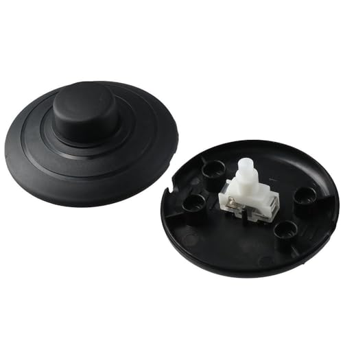 Image of Foot Pedal Push Switch 2pcs Round Floor Foot Inline Plastic Footswitch Lamp Light Foot Control Black Christmas Decoration