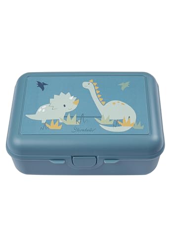 Sterntaler Kinderbrotdose Dino Rexi - Kindergarten Brotdose mit Snackbox und Fächern aus hochwertigen Material, leicht zu reinigen - Lunchbox perfekt für Kindergarten & unterwegs, mittelblau