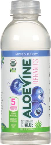 Aloevine, Organic Mixed Berry Aloe Drink, 16.9 Fl Oz Bottle