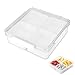 Platos Aperitivos 4 Rejillas Snack Bandeja Frutero con Tapa, Plato Compartimentos Retirable Cuencos Aperitivos Cajas de Fruta Almacenamiento de Alimentos, 20 X 6,5 Cm, Cuadrado